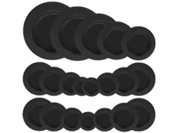 Rebe 20 Tapones de Goma Redondos para Hucha Tapa Estanco Tamaños Variados Duraderos Reutilizables 3,8x0,6cm Negro