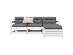 Pcs Conjunto Sofás De Jardim Madeira De Pinho Maciça Branco Dkd Home Decor