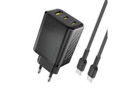 Ładowarka Sieciowa Gan Z Kablem Usb c 1m 65w Czarna DUDAO