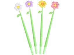 Conjunto De 4 Canetas Gel Criativas Em Formato Flor Da Doitool,