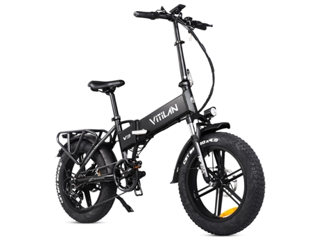 V3 2.0 Bicicleta Elétrica Para Adultos Com Pneus Largos Dobráveis Para Todos Os Terrenos, 750 W, Bateria 48 V 13 Ah Vitilan