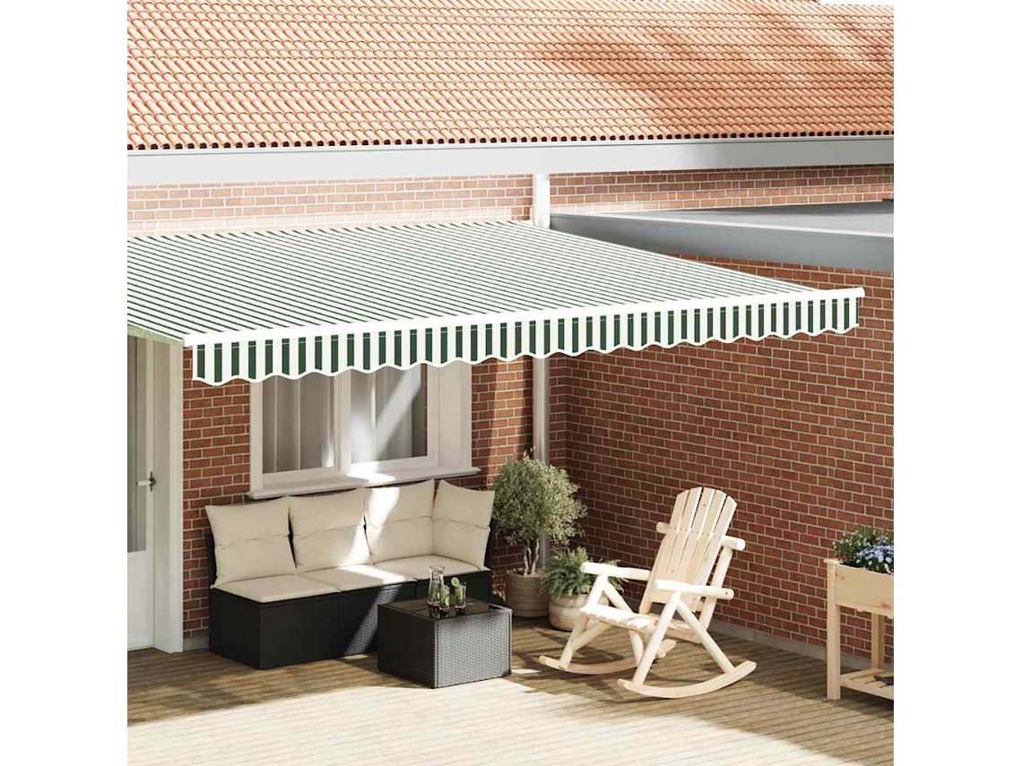 Vidaxl Substituição De Valance De Toldo Verde E Branco 430 X 20 Cm