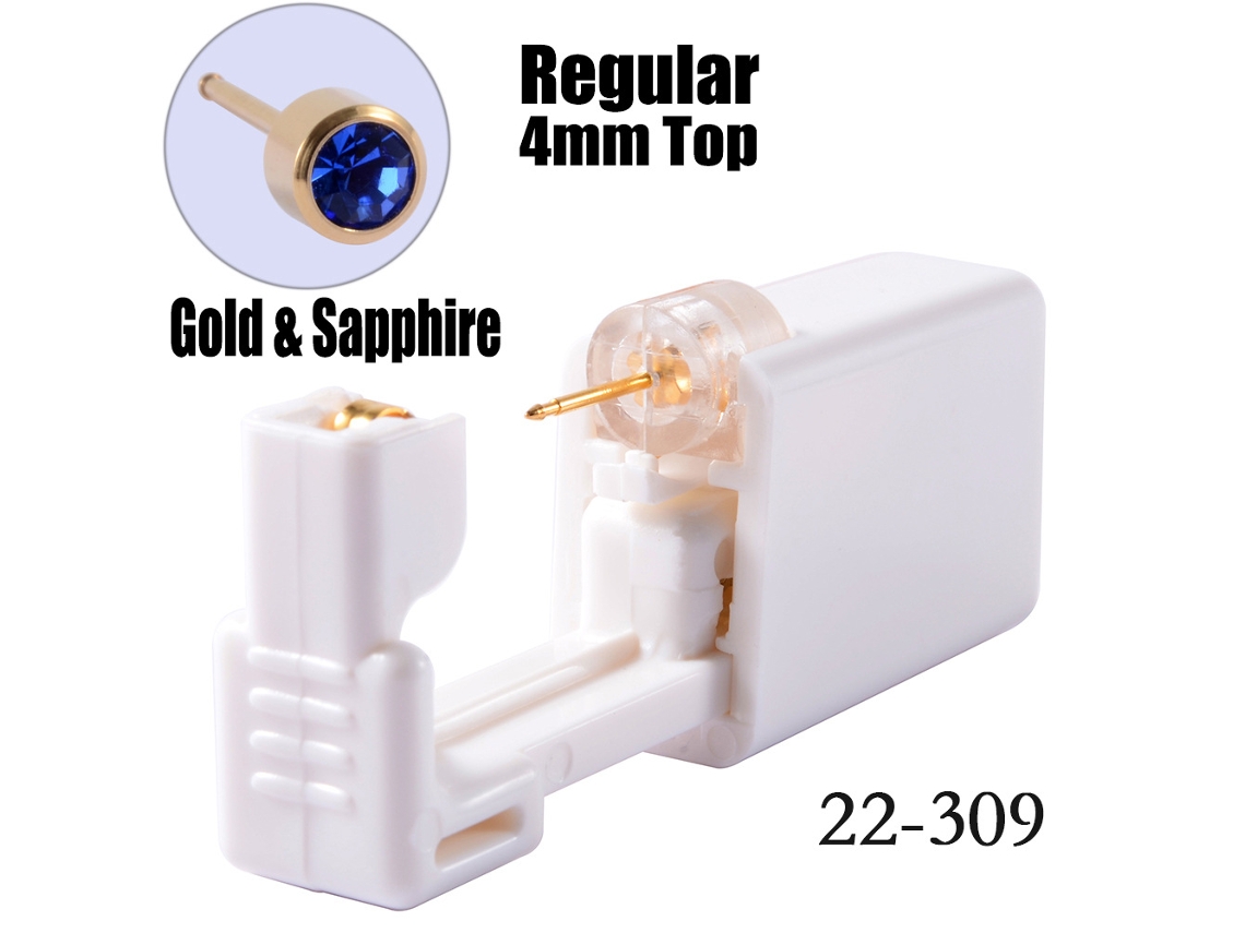 Piercing De Orelha, Descartáveis ​​para Perfuração Da Orelha, Com Brincos De Aço Inoxidável Dourado De 4 Mm, 1 Par (azul) Spqment