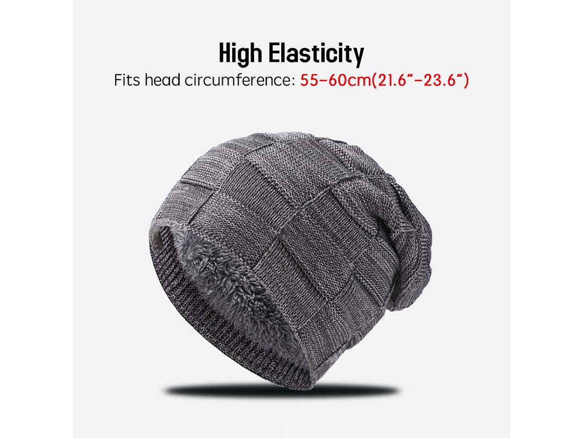 Business Conjunto de Chapéu Beanie, Cachecol e Luvas de Inverno com Forro de Pelúcia e Toque Táctil