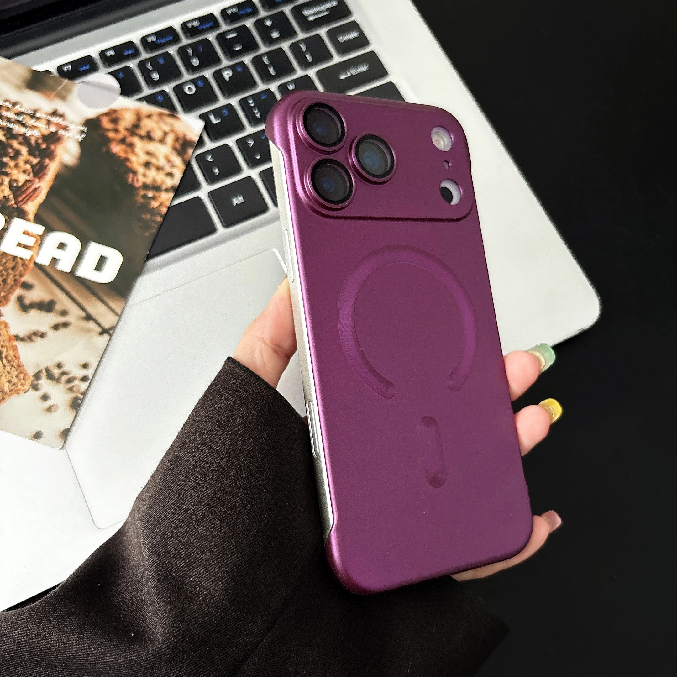 (iphone 12, Magenta) Capa Protetora Magnética Ultrafina Para Iphone, Compatível Com Carregamento Magsafe.