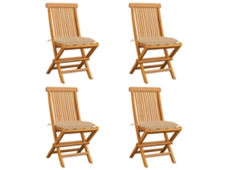 Folding Chair, Folding Chairs Vidaxl Bege Teca (n/a)