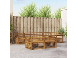 Vidaxl Conjunto De Sofás Para Exterior 7 Pcs Natural