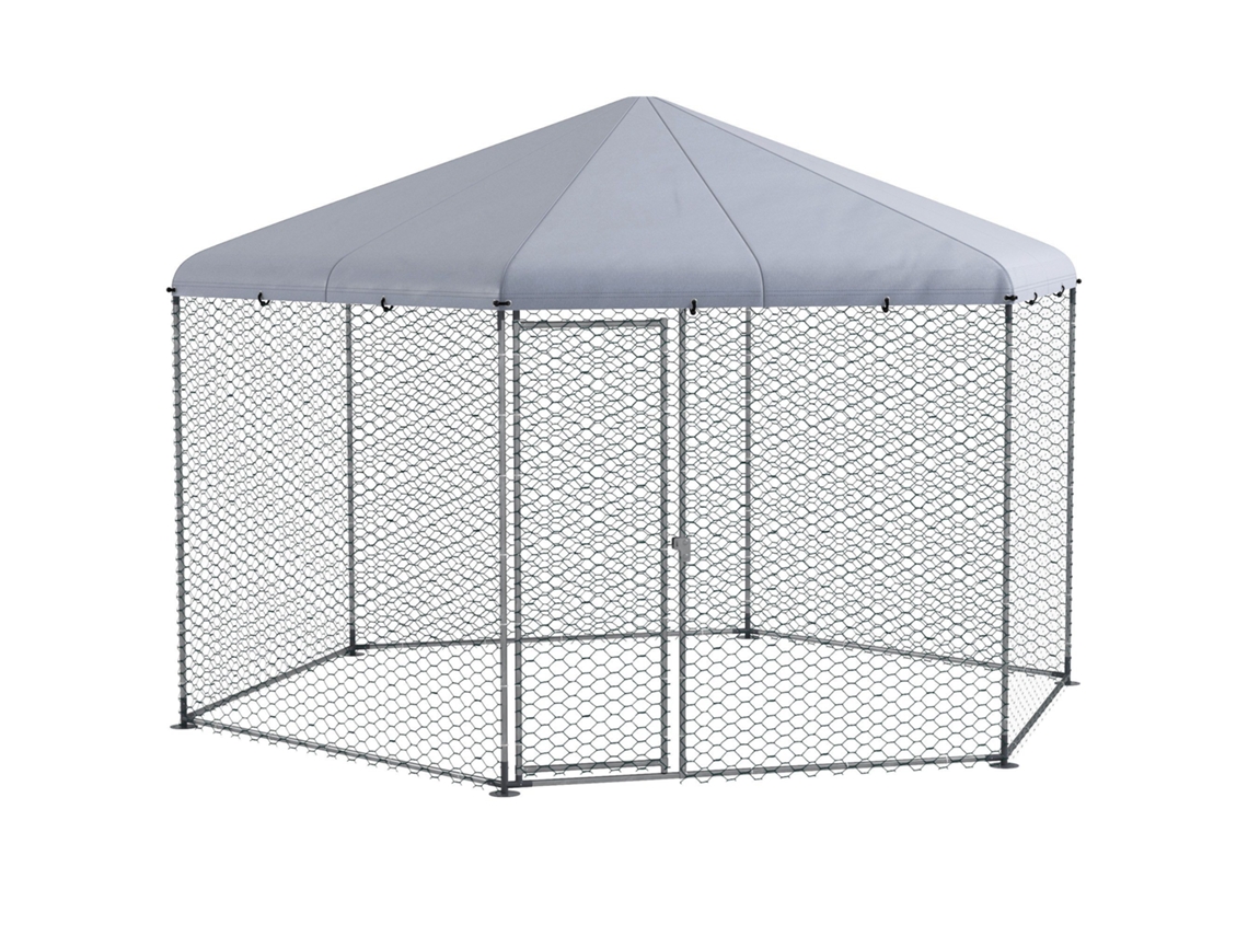 Galinheiro Externo 10 m², parque coberto, 400x346x263 Cm, para 10-15 galinhas | S/MARCA