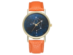 Reloj De Pulsera De Aleación Moda Dial Redondo Analógico De Cuarzo (naranja)