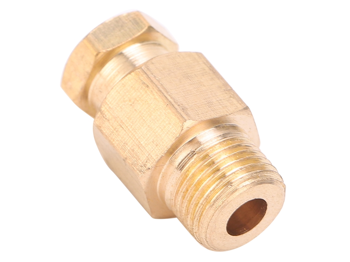 Conector de latão para tubo de óleo, conexão reta para dutos de nylon, cobre e alumínio PD618