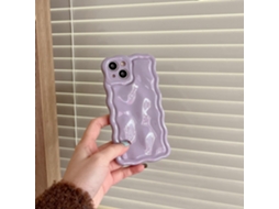 Capa Para Iphone 17 Pro Xym Wave Meteorite, Cor Sólida Creme Roxa, Efeito Eletroplateado Com Ondas De Água.