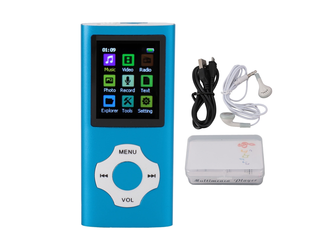 MP3 Player com cartão de vídeo, 1,8 polegadas, reprodução de música e vídeo EOOCOO