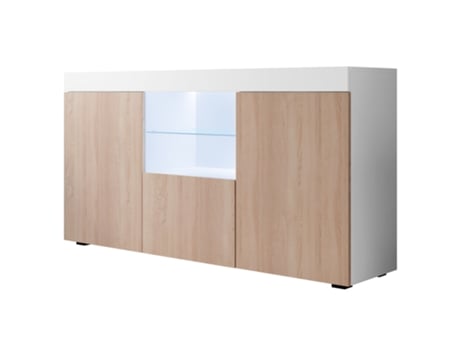 Aparador Natolia Móveis Bonitos Branco E Sonoma Mate (150x83,5cm)