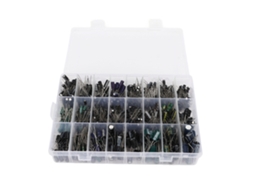 Kit De Capacitores Eletrolíticos De Alumínio 24 Valores 0.1uf A 1000uf 630 Peças