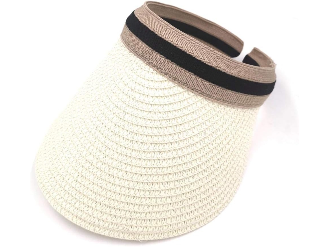 Boné Masculino Chapéu de Palha Feminino Viseira Verão Sol Aba Larga Proteção UV S/MARCA