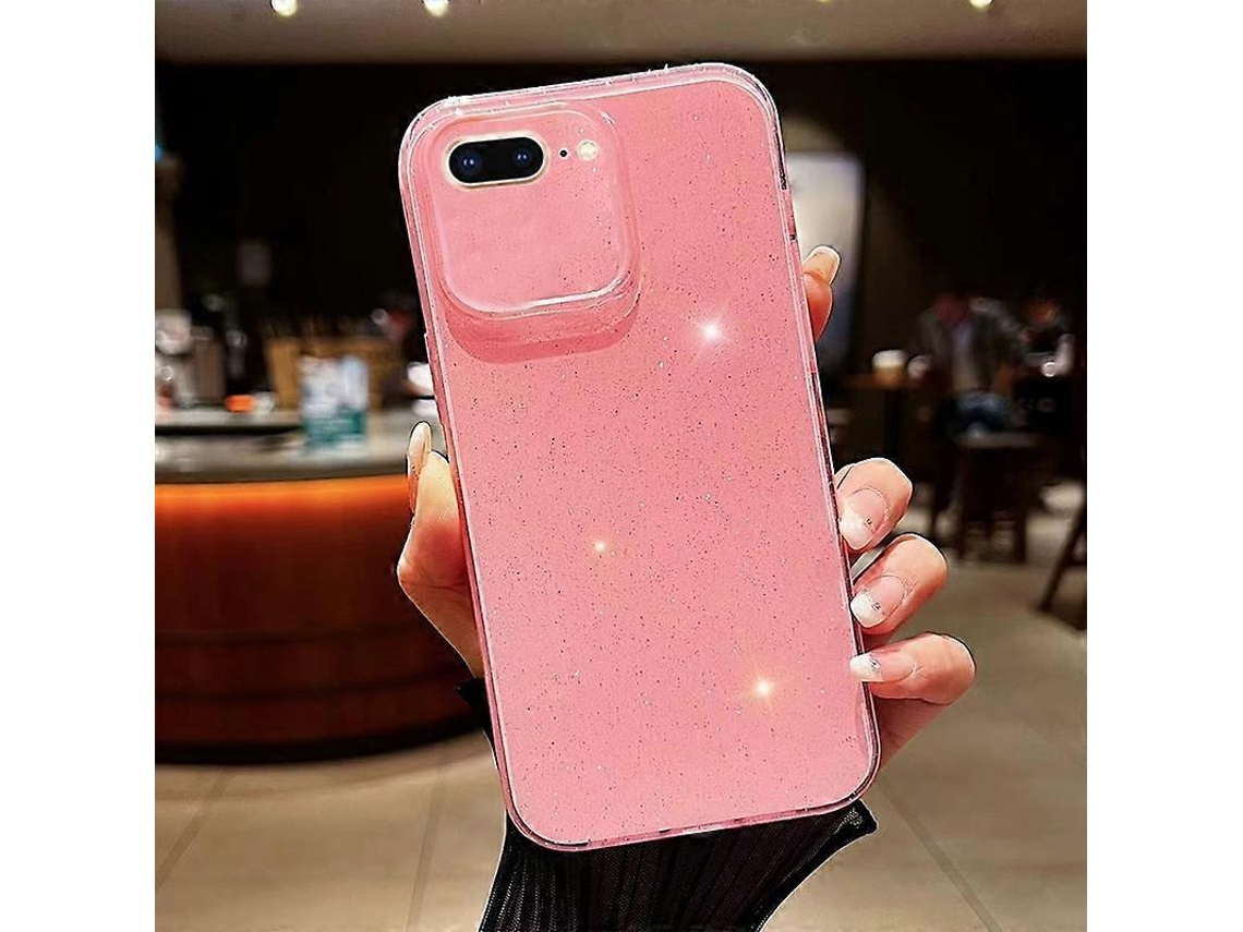 Capa De Celular De Tpu Com Glitter Gelatinoso E Cor Sólida Para Iphone 7 Plus/8 Plus