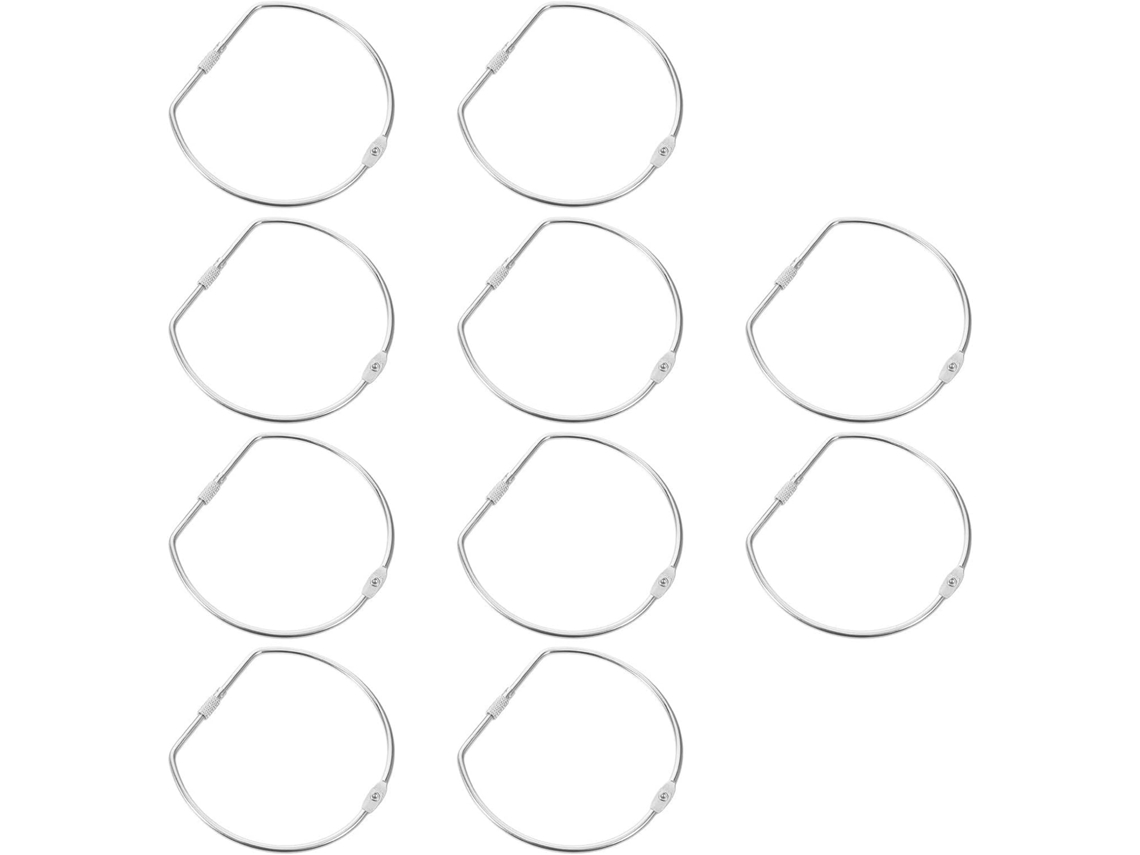Conjunto De 20 Argolas Ferro Encadernação Com Fecho Rosca, Design Destacável, Cor Prata, Instalação Flexível