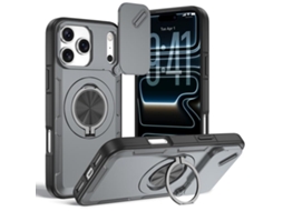 Capa Zruxe Compativel Com Iphone 17 Pro Max (magsafe - Suporte Giratorio - Cinza)