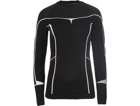 T-shirt De Mulher Dry Heat Montaña Crew Neck Long Preto (l)