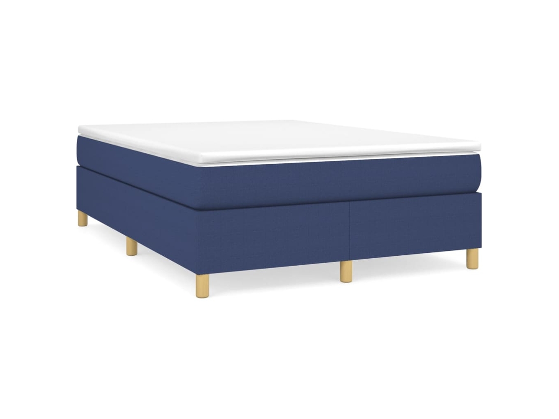 Cama com Molas/colchão 140x190 Cm Tecido Azul MAISON EXCLUSIVE
