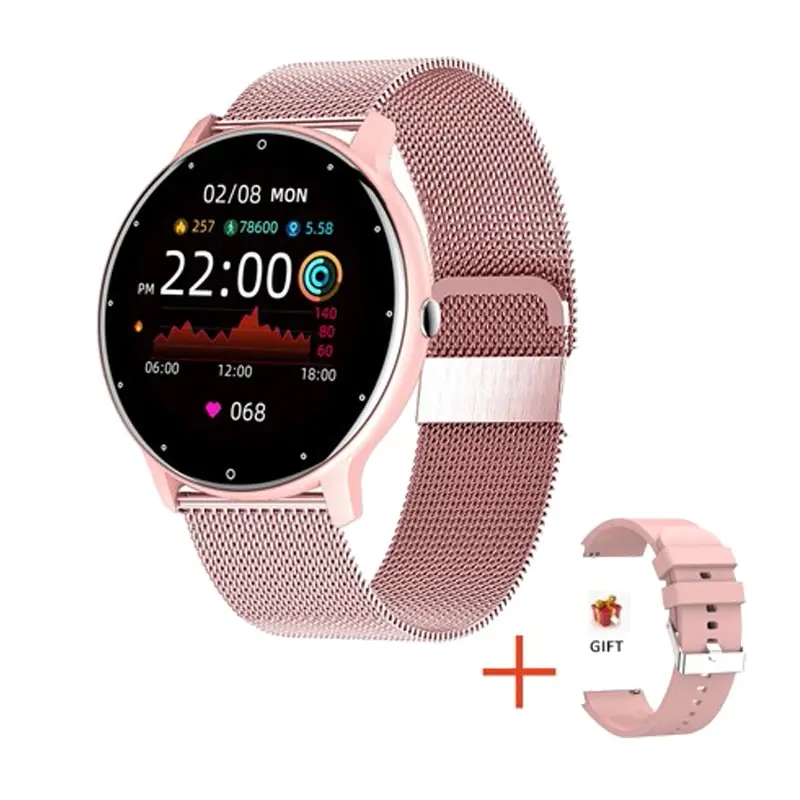 (rosa) Smart All Touch Sports Fitness À Prova D'água, Bluetooth Compatível Com Android E Ios