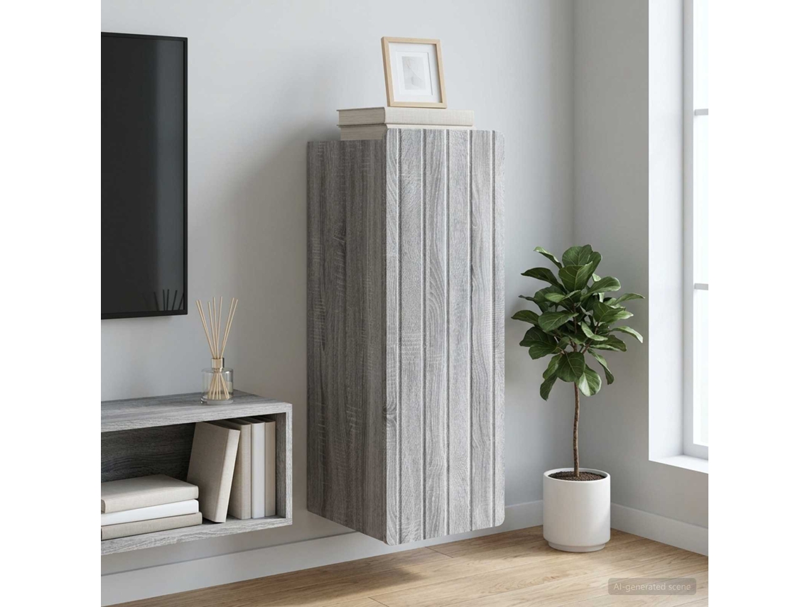 Vidaxl Armário De Parede Sonoma Cinzento 33 X 34,5 X 94 Cm