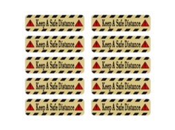 2 Conjuntos Adesivos de Aviso de Distância para Chão Seguro Shopping Escola Áreas Públicas Pvc 10pcs