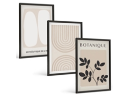 Conjunto De Pinturas Plantas Delicadas Em Estilo Boho Pôsteres Espelharte (3 Peças 40x60 Cm)