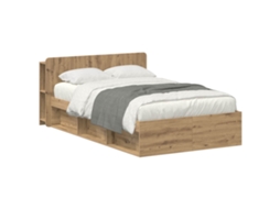 Conjunto 1 Estrado De Cama Com Arrumação Vidaxl Castanho Derivados De Madeira (120 X 200 Cm)