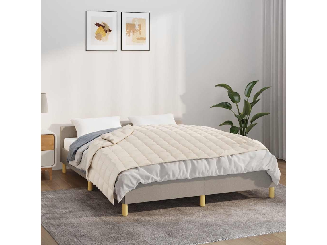 Vidaxl Manta Pesada 9 Kg 120x180 Cm Tecido Creme-claro