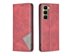 Capa De Celular Em Couro Magnético Com Textura De Losango Para Infinix Hot 60 Pro+ 4g