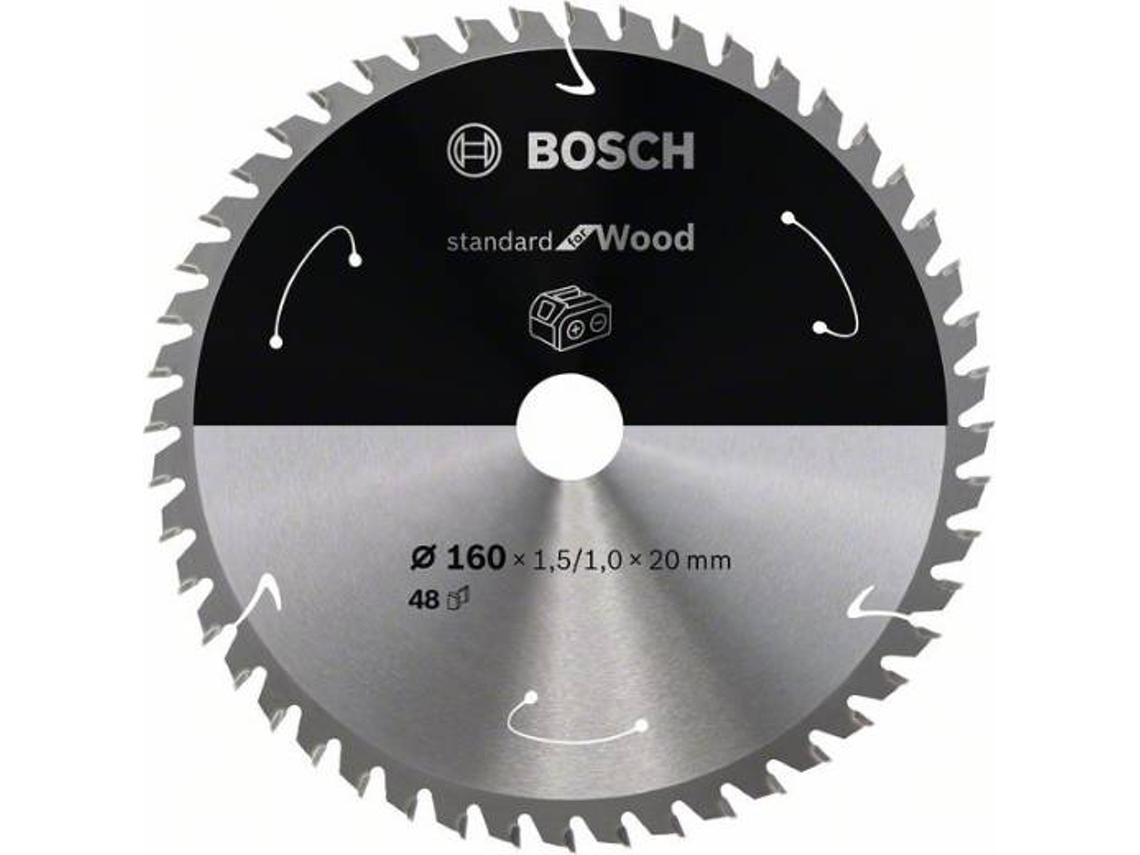 Disco de Serra Circular BOSCH Standard para Madeira Para Serras a Bateria 160x1.5/1x20 T48