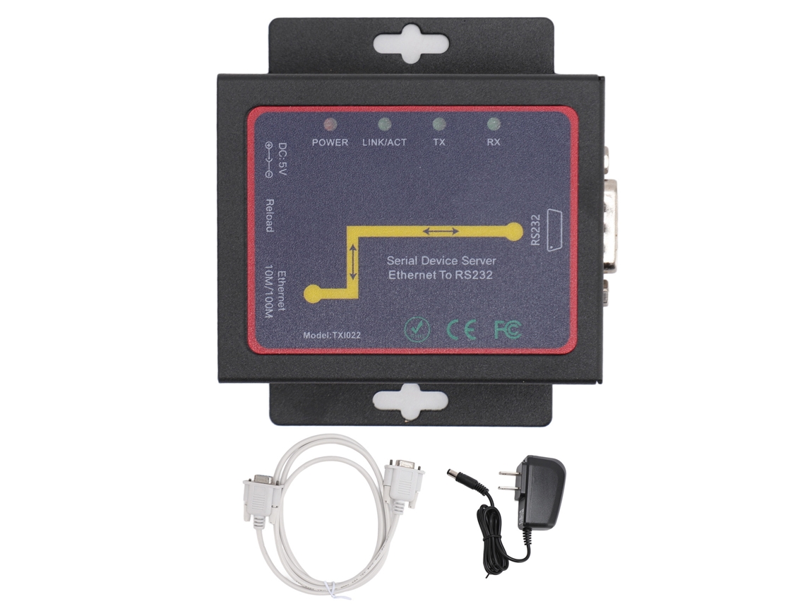 Aetheria adaptador de Rede Serial Txi022 Rj45 para Rs232 Tcp Ip com Transferência Bidirecional Us Plug 100‑240v