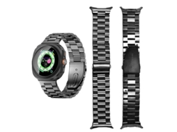 Pulseira de Aço Inoxidável para Samsung Galaxy Watch7 Ultra e Watch8 Ultra, Fecho Dobrável CHABERLU