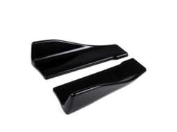 2 Peças 35 Cm Preto Universal Saia Lateral Do Carro Pára-choques Traseiro Lábio Divisor Aventais Winglet