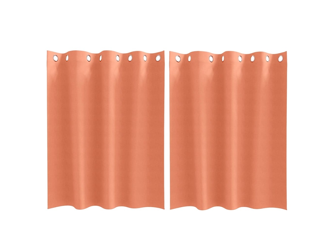Conjunto 2 Cortinas Opacas Vidaxl Castanho Poliéster (140 X 140 Cm)