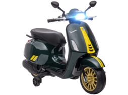 Scooter infantil elétrica 6V, com MP3, farol, 107x47x73cm, verde