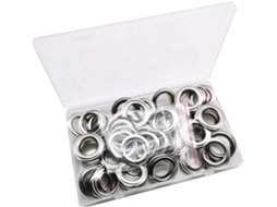 Conjunto De 50 Ilhós 20 Mm Com Caixa Ferramentas Para Armazenamento.