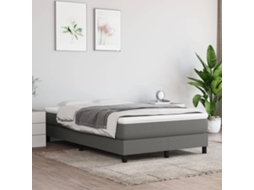 Vidaxl Estrutura De Cama Com Molas 120x200 Cm Tecido Cinzento-escuro