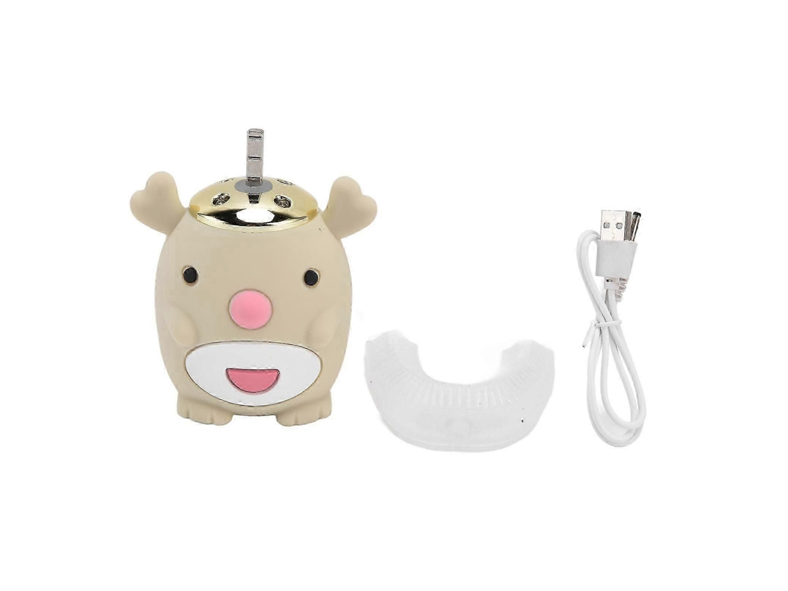 Escova de Dentes Elétrica Infantil em Formato U com Design Fofo Desenho Animado, À Prova D'água, 5 Modos Ção. GOKOCO