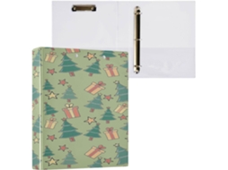 Conjunto de 2 Pastas Três Argolas com Capa Bolso, Material Escolar, Dura, Estampa Feliz Ano Novo 27 X (3,8 Cm)