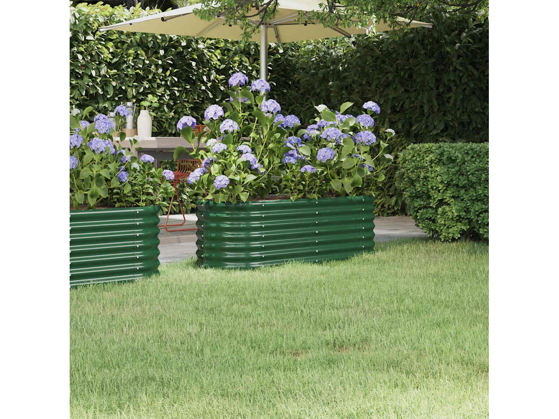 Vidaxl Canteiro Elevado Jardim 114x40x36 Cm Aço Galvanizado Verde