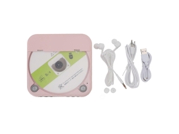 Leitor de Cd Portátil TAISHENGDA com suporte para Fones de Ouvido, entrada Usb e Aux, Bluetooth, Recarregável