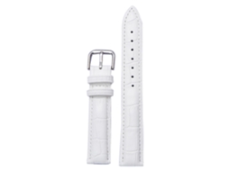 Correa De Reloj De Cuero Auténtico Hebilla De Pasador 18mm Blanca