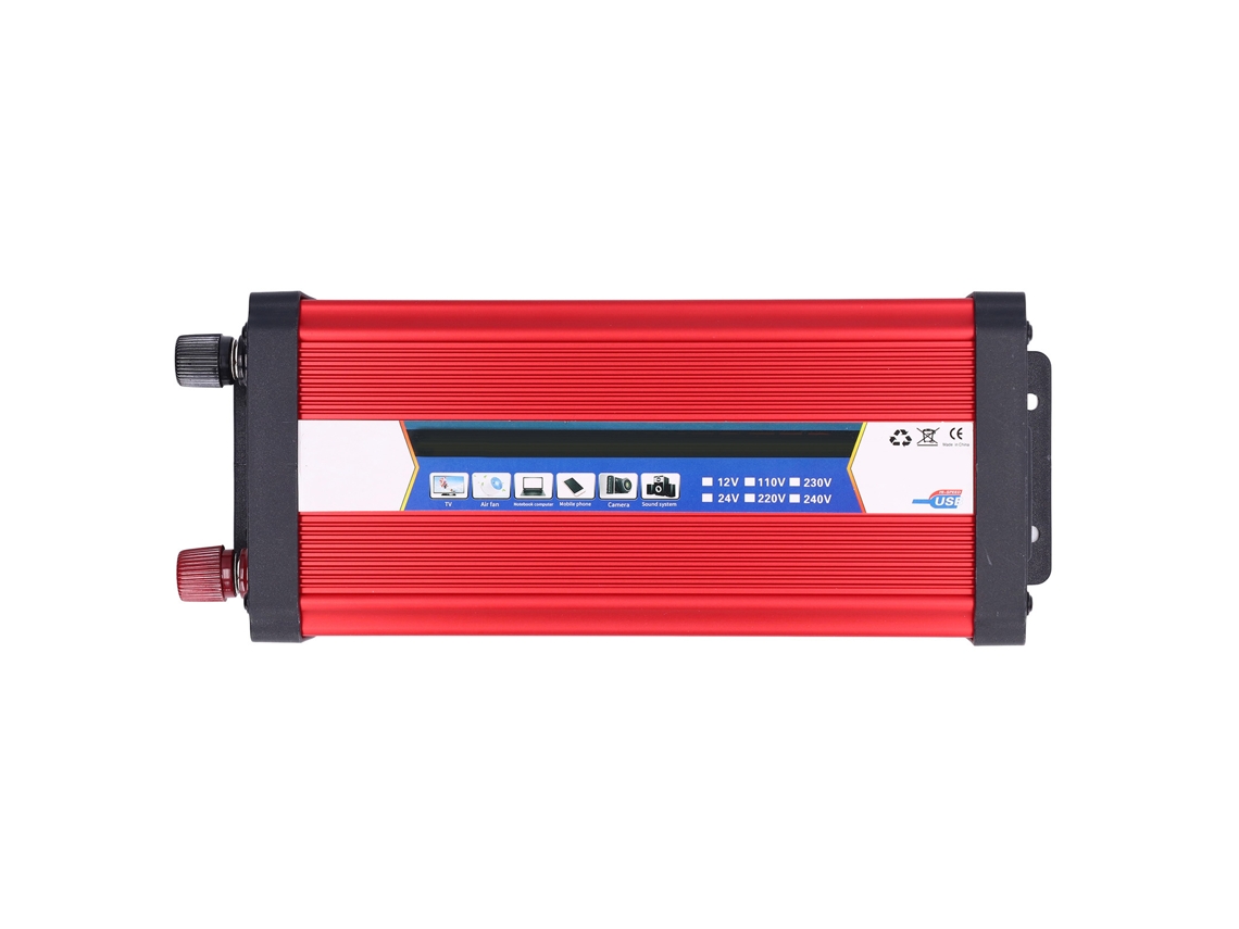 Inversor de energia para carro de 2000 W, conversor de onda senoidal modificada CC para CA com transformador solar