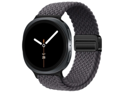 Bracelete para Samsung Galaxy Watch 8/8 Classic Nylon Trançado com Fivela Magnética Clássica Cinza Espacial XIAOMOYU
