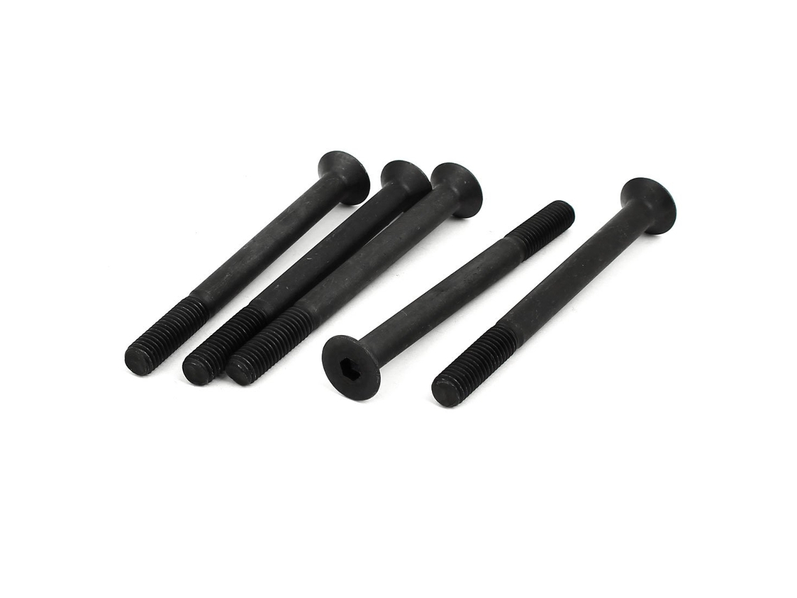 Parafuso de Cabeça Chata com Rosca Parcial M8x90mm Grau 10.9 23mm Preto 5 Peças CHABERLU