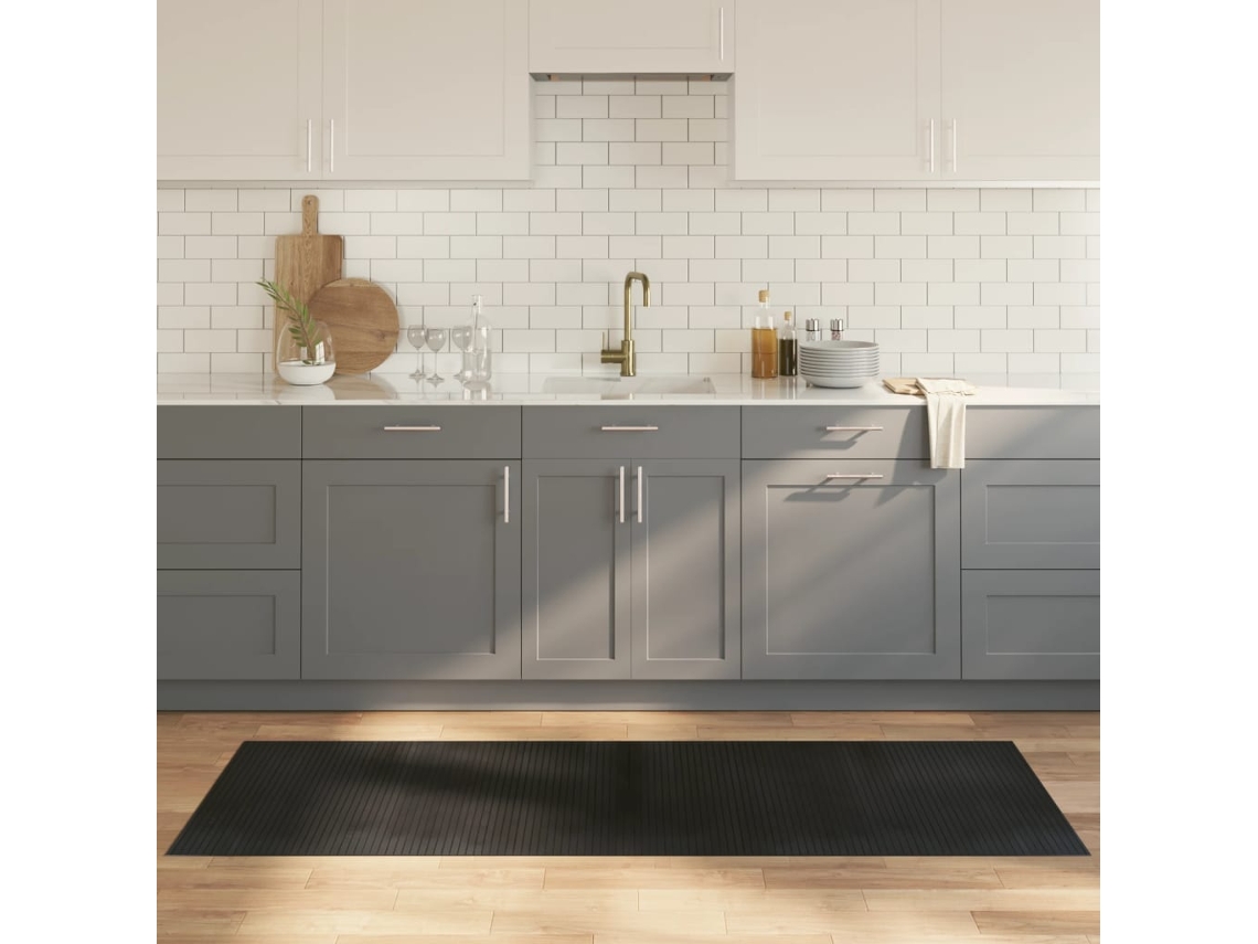 Vidaxl Tapete Retangular 70x200 Cm Bambu Preto