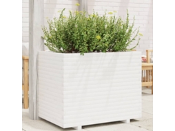 Vidaxl Vaso/floreira De Jardim 90x60x72 Cm Pinho Maciço Branco