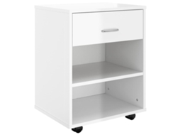 Móbile com Rodas Branco Brilhante MAISON EXCLUSIVE Derivados Madeira (46x36x59 cm)